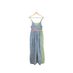 cotton slip dress in stripe multi