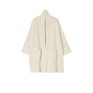 knit cotton haori in cream