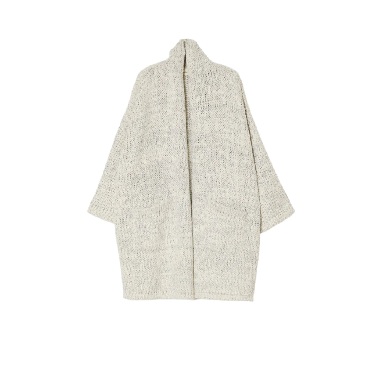 knit cotton haori in lake blue