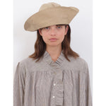 olive dress in bark/ecru stripe