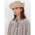 olive dress in bark/ecru stripe