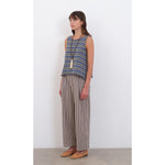 georgia trouser in bark/ecru
