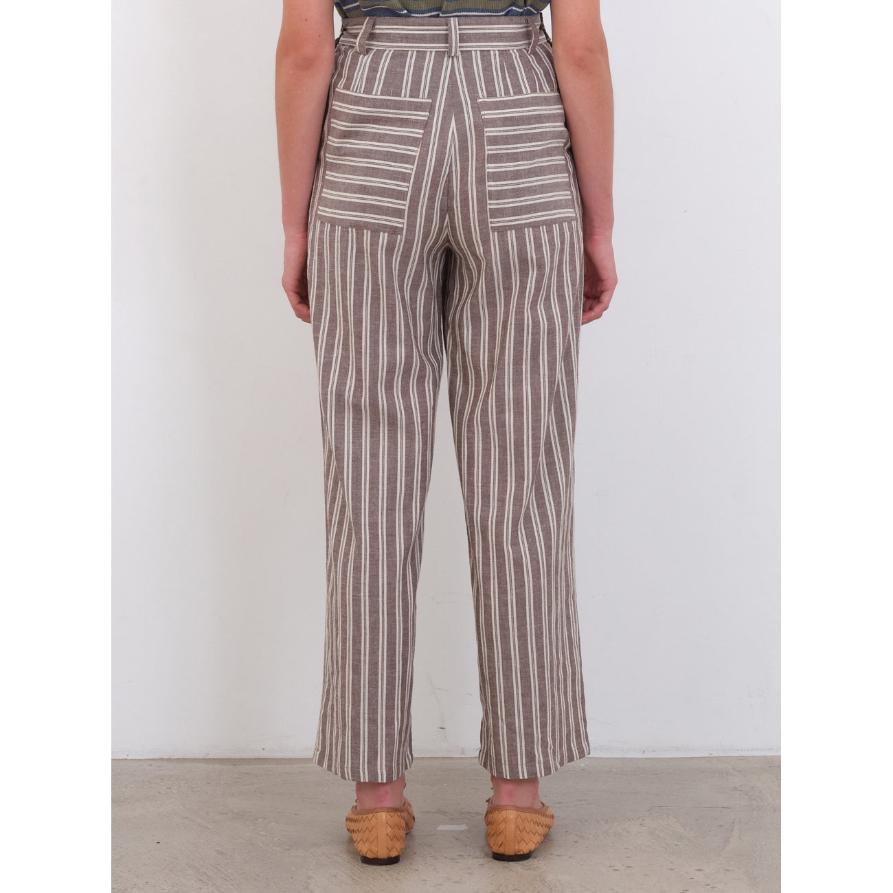 georgia trouser in bark/ecru