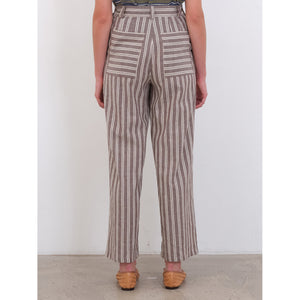 georgia trouser in bark/ecru