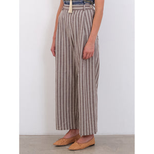 georgia trouser in bark/ecru