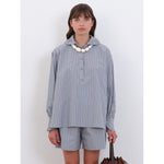 brookes shirt in blue/brown/natural