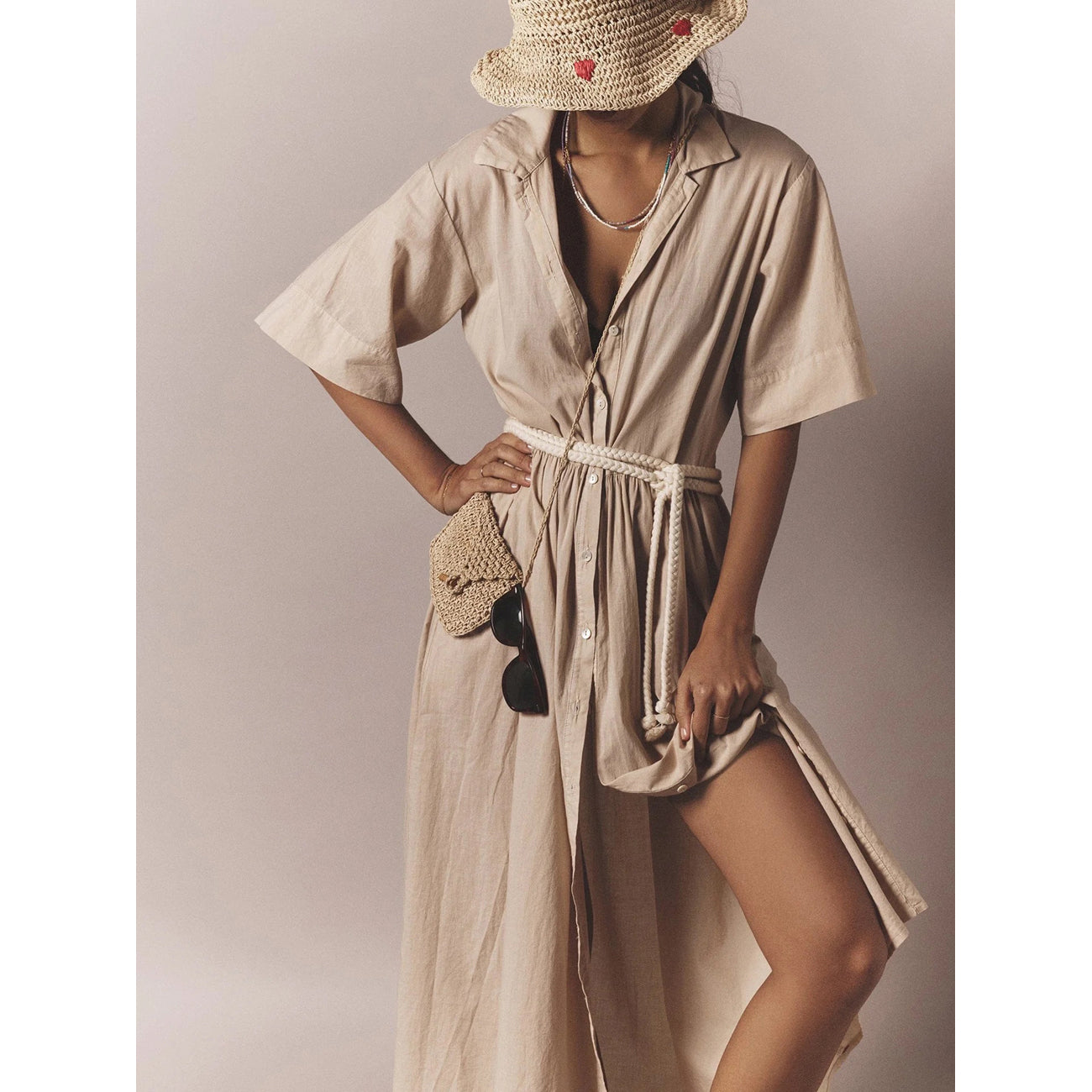 havana rope belt in sandy
