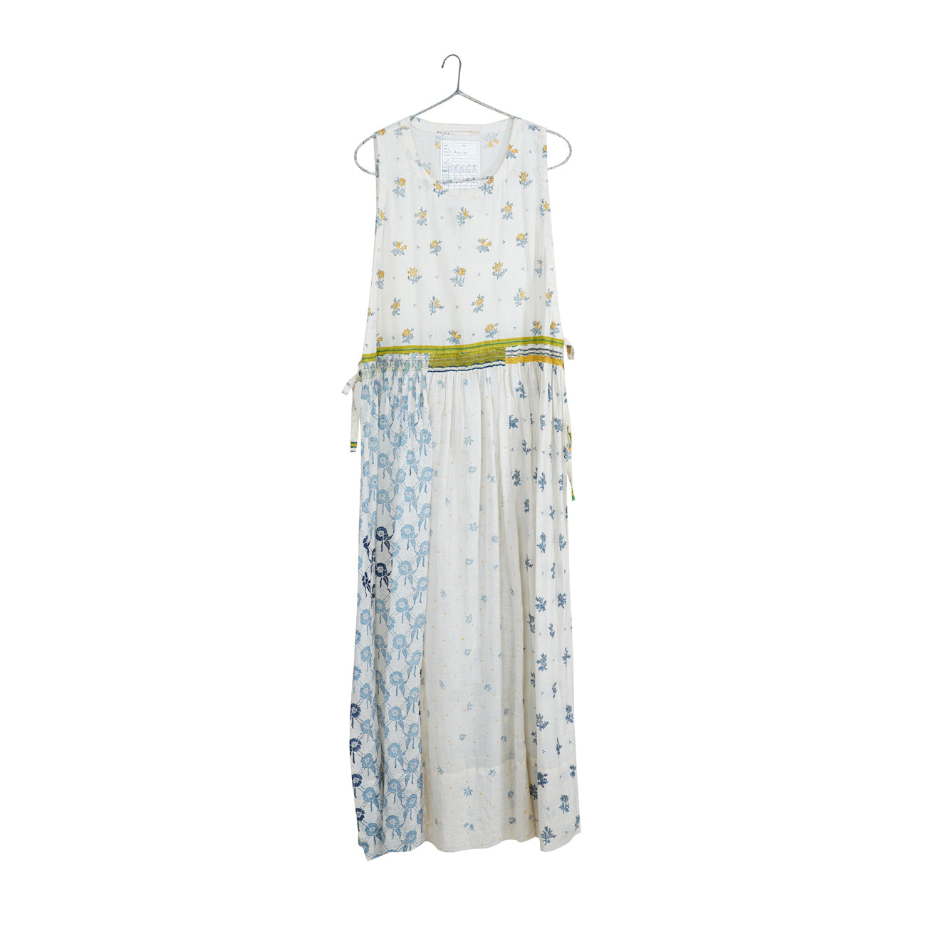 cotton apron dress in blue floral