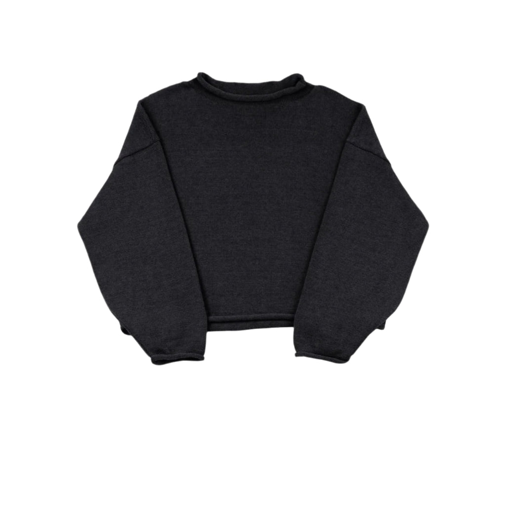 rolled sweater in faded black