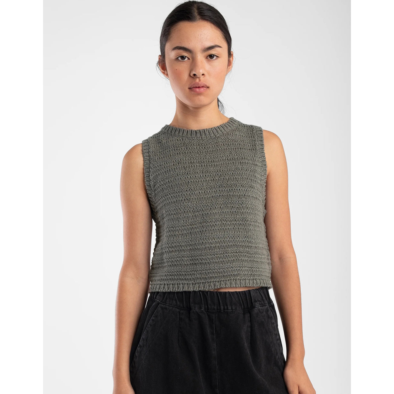 ribbon tank in fog green