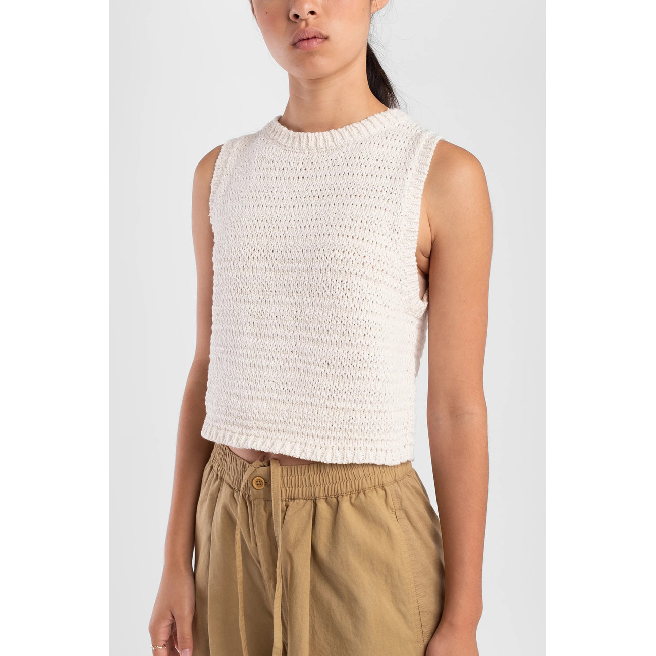 ribbon tank in cream
