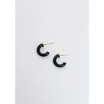 onyx + gold hoops