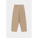 cotton curved pants in camel