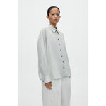pinstriped oversized shirt
