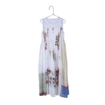 sleeveless dress in floral embroidery