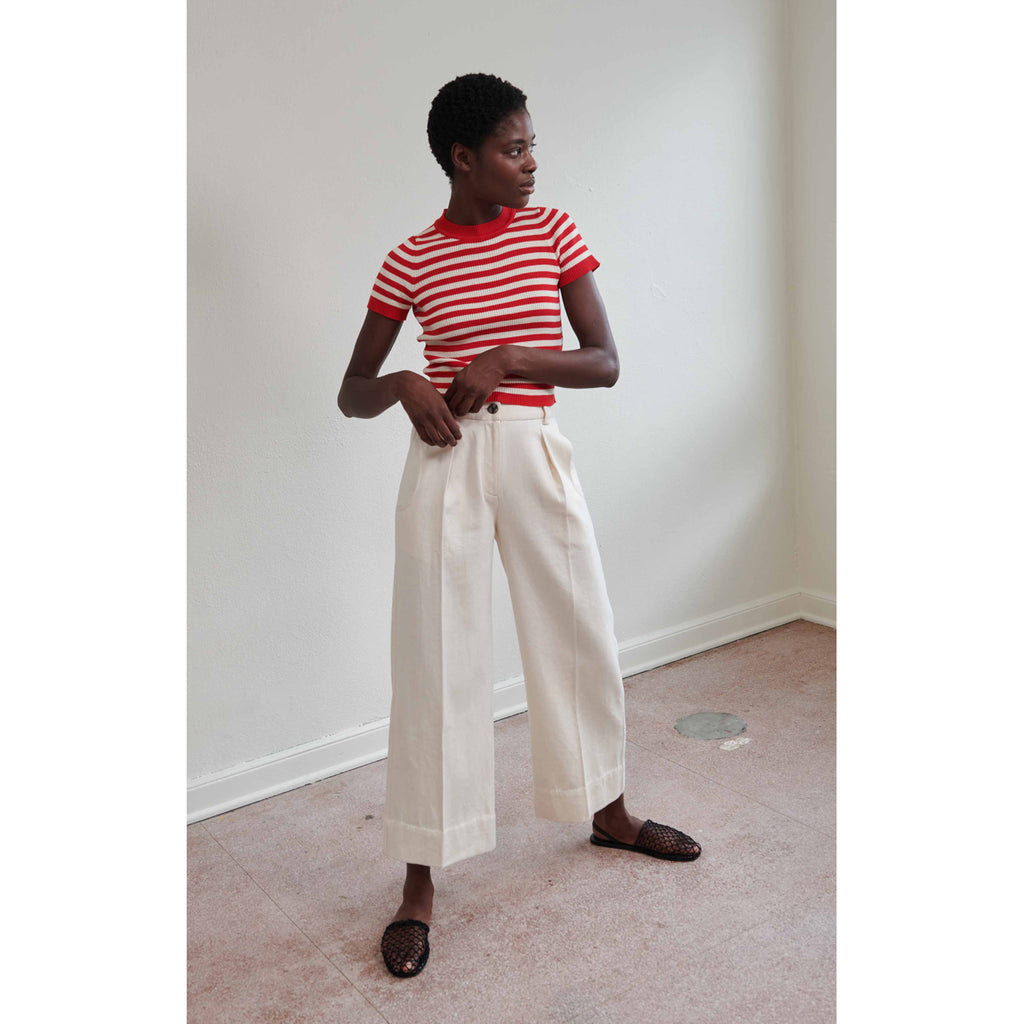 sloane trouser in bone denim