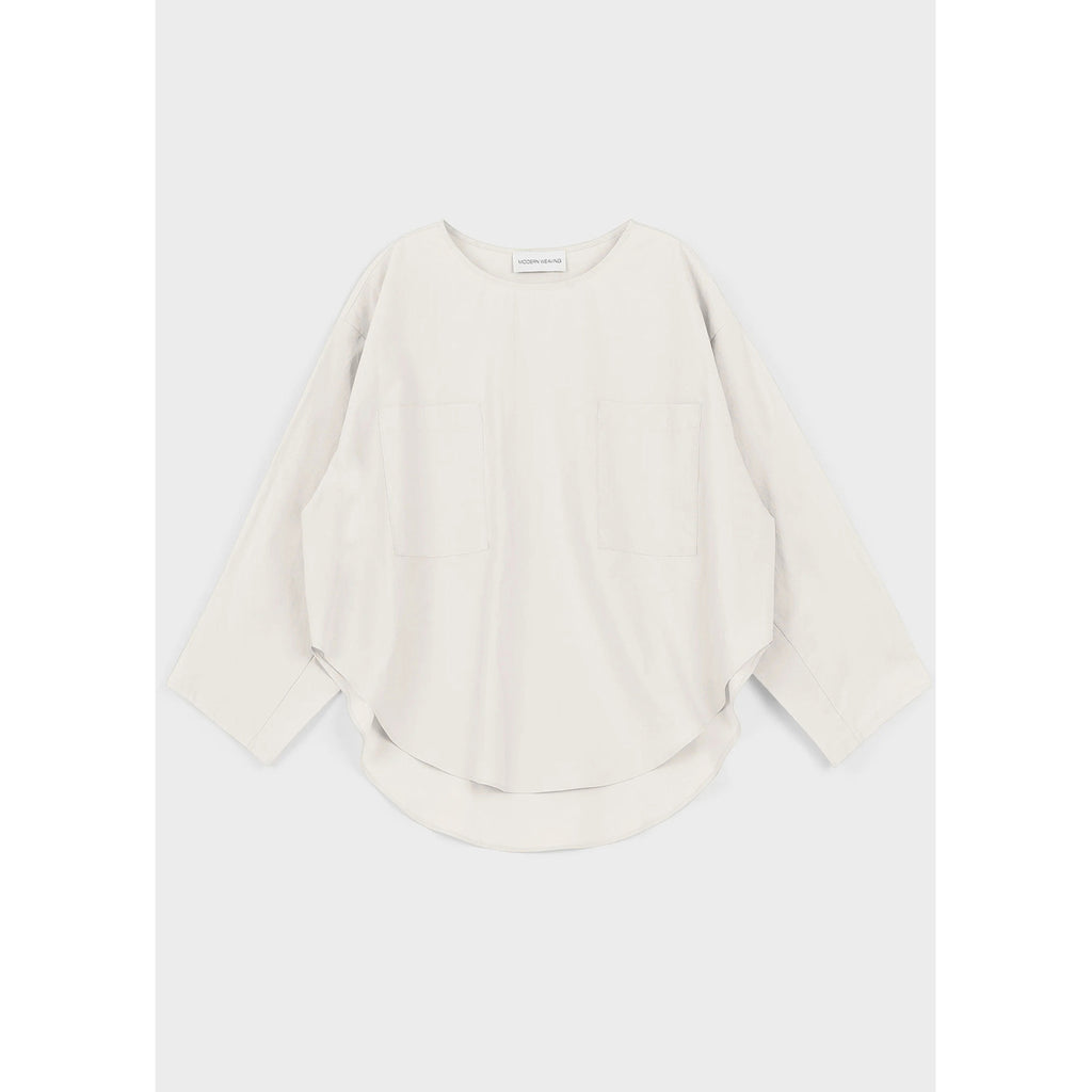 pocket popover top in off white