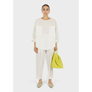 pocket popover top in off white