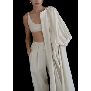relaxed lean trouser in eggshell