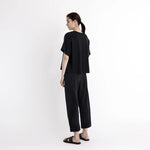 curve leg trouser in black
