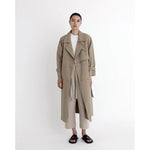 spring long trench in tan