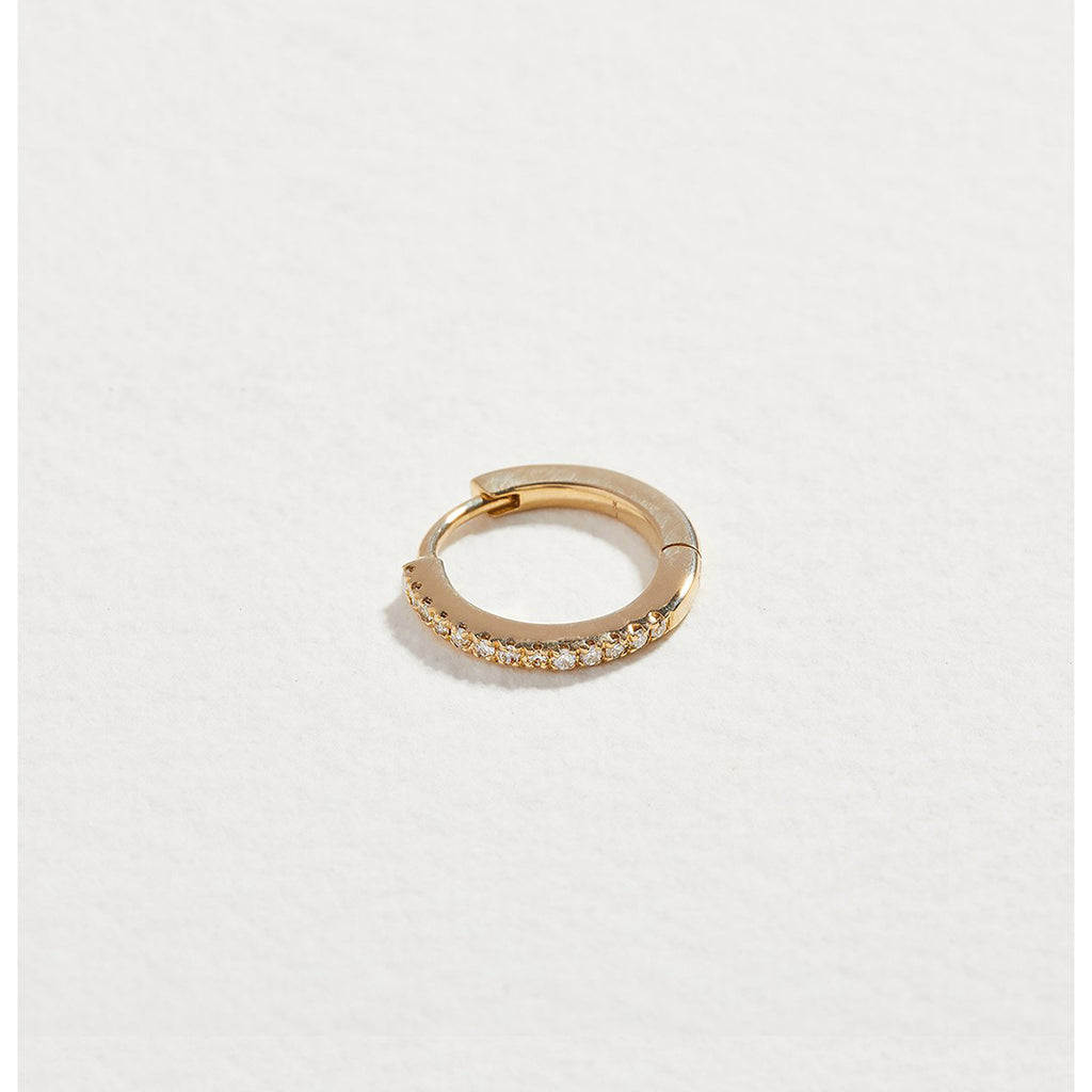 8mm pavé huggie in yellow gold
