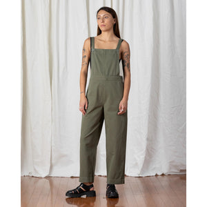 fitted overall jumper in faded olive