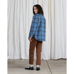 double faced jacket in blue plaid