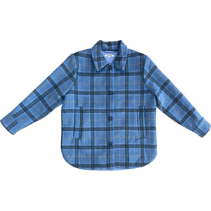 double faced jacket in blue plaid