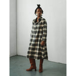 thea dress in grey plaid