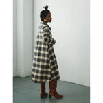 thea dress in grey plaid