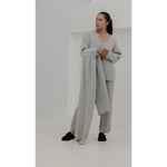 alpaca travel wrap in fog