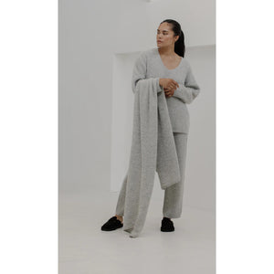 alpaca travel wrap in fog
