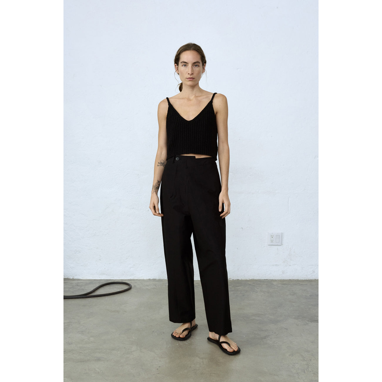 cotton top in black