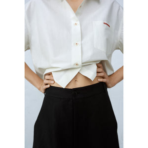 skirt linen pants in black