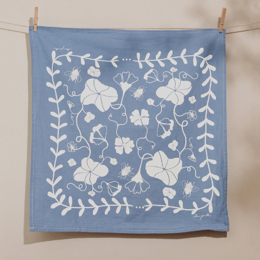 nasturtium tea towel