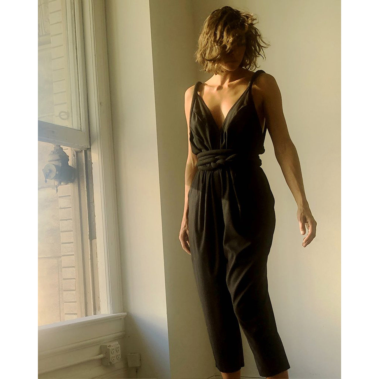 infinite rope jumpsuit in black