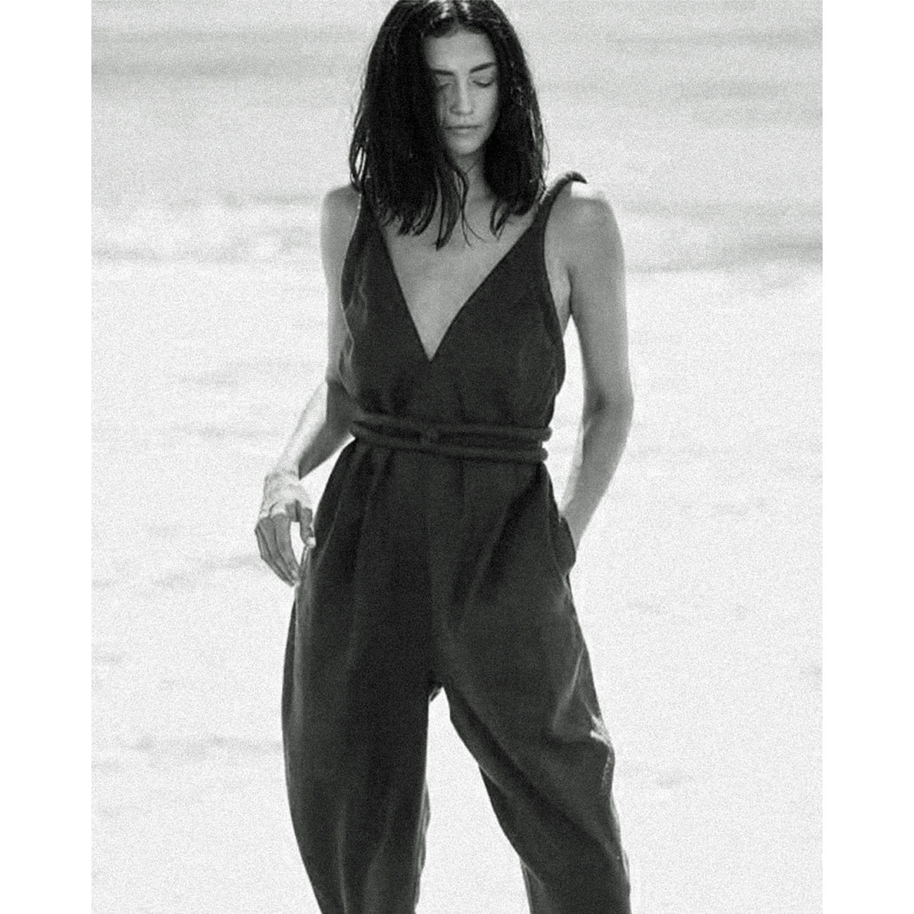 infinite rope jumpsuit in black