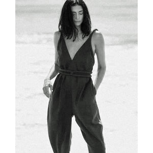 infinite rope jumpsuit in black