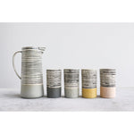 striped pitcher in sage