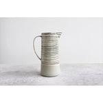 striped pitcher in sage