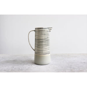 striped pitcher in sage