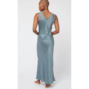cassia slip dress in kingfisher green
