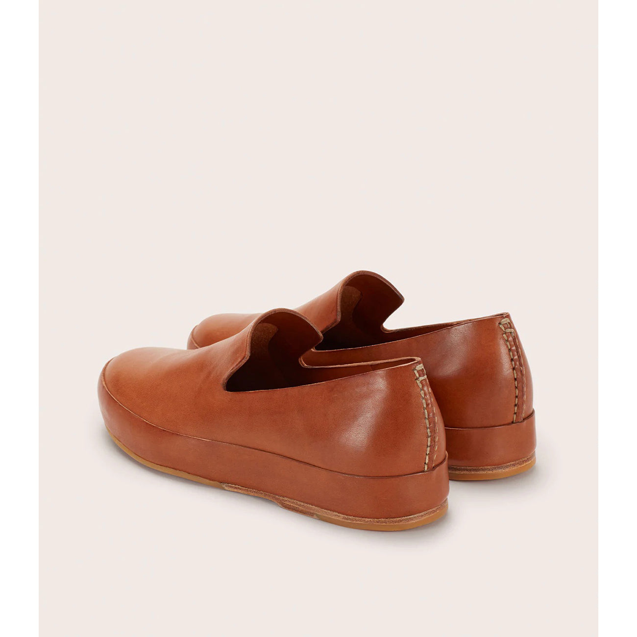 hand sewn slipper rubber in tan