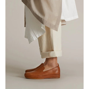 hand sewn slipper rubber in tan