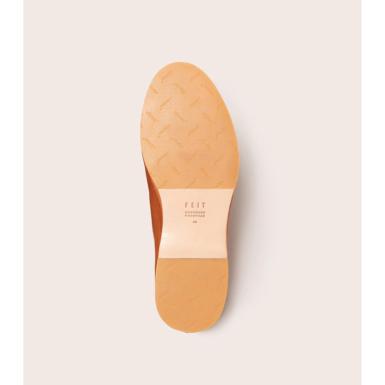 hand sewn slipper rubber in tan