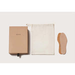 hand sewn slipper rubber in tan
