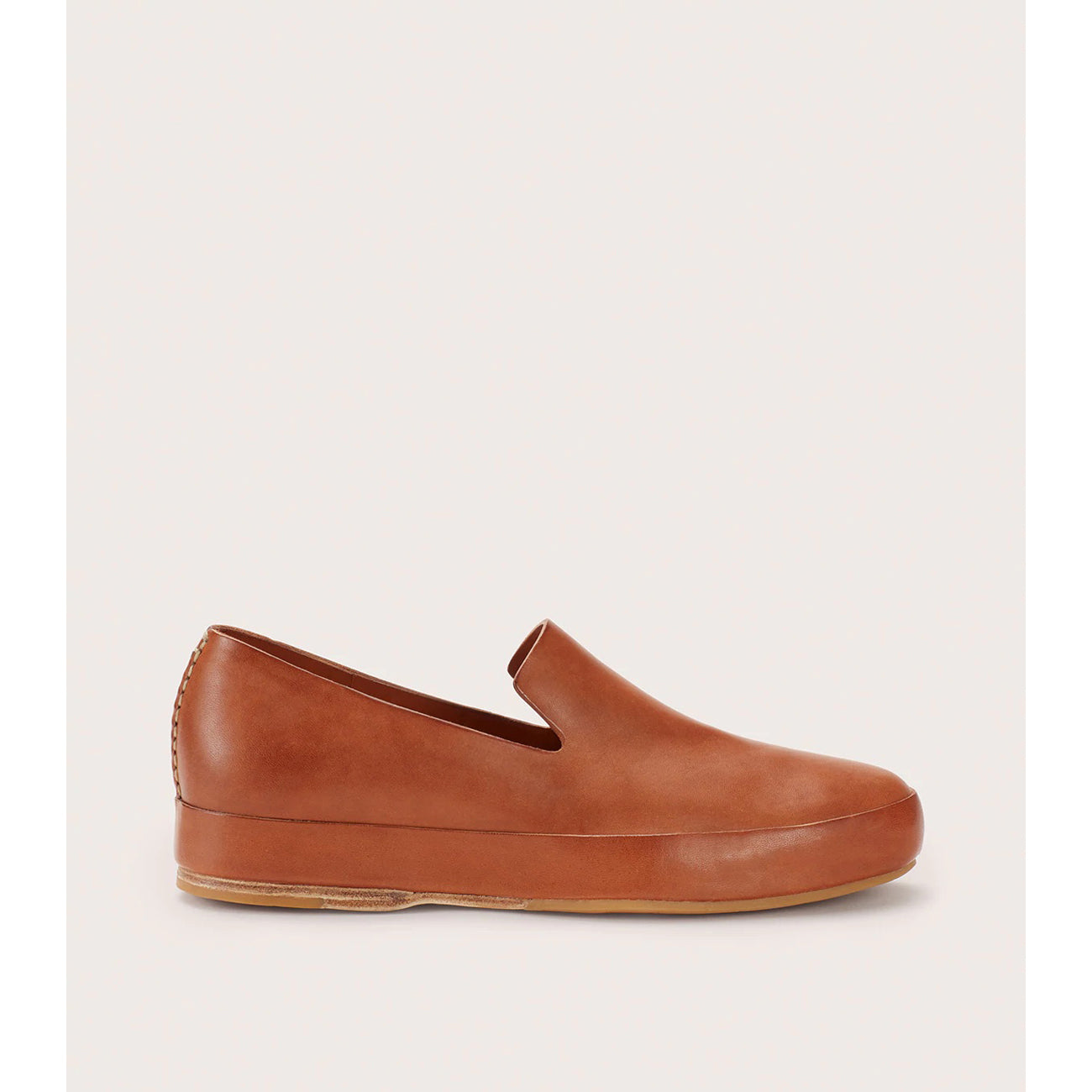 hand sewn slipper rubber in tan