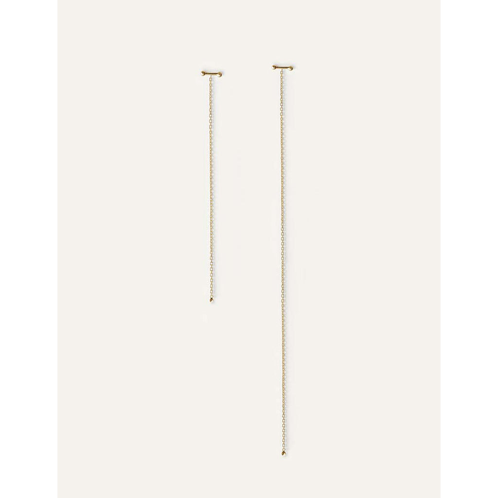barbell + chain earring
