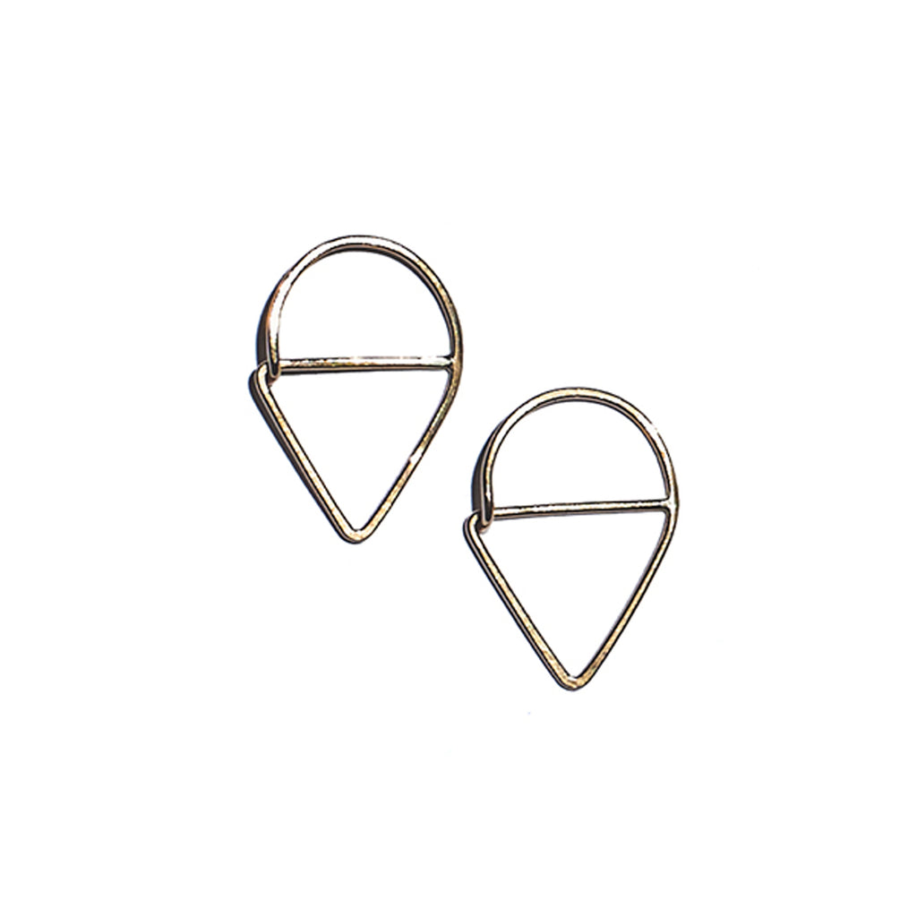 point hoops in 14k gold